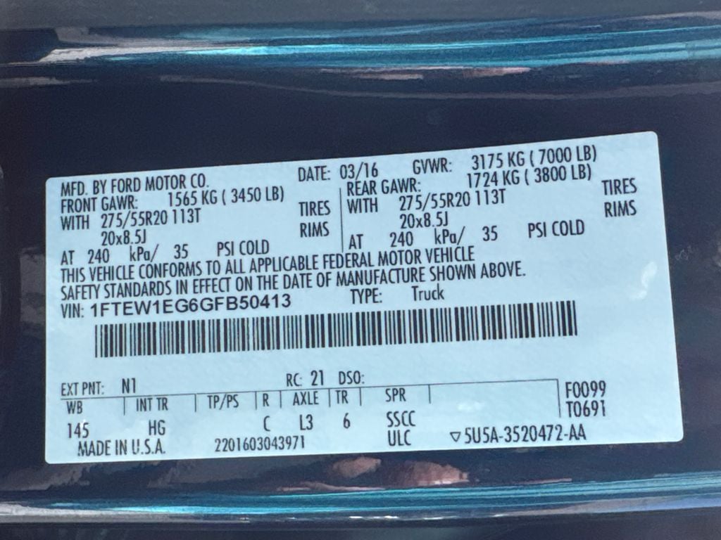 2016 Ford F-150 Lariat