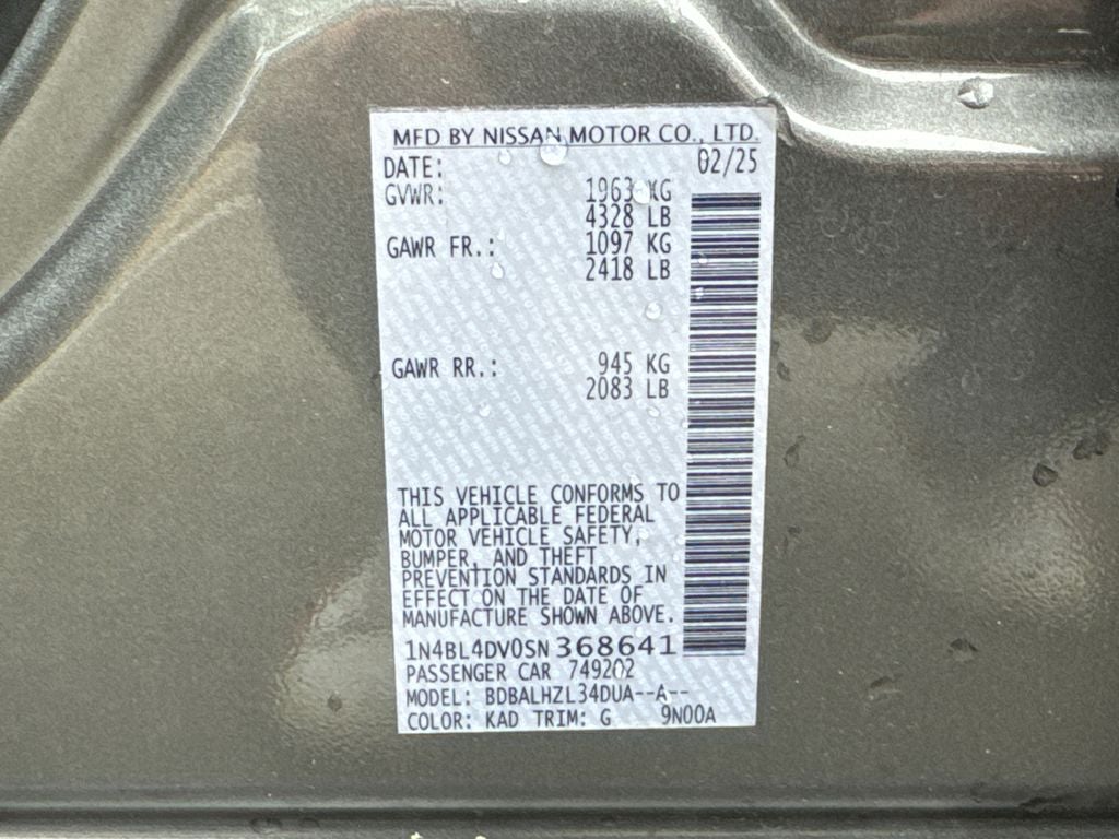 2025 Nissan Altima 2.5 SV