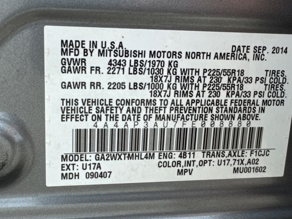 2015 Mitsubishi Outlander Sport ES