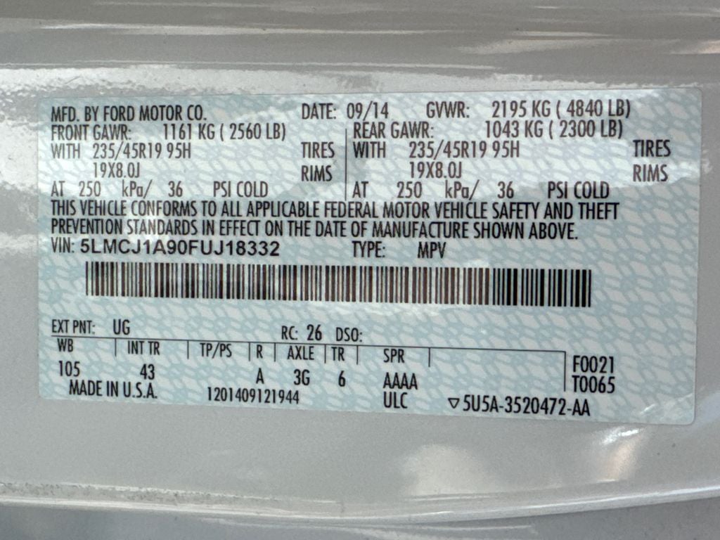 2015 Lincoln MKC Base
