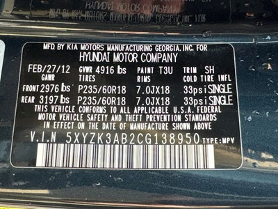 2012 Hyundai Santa Fe Limited