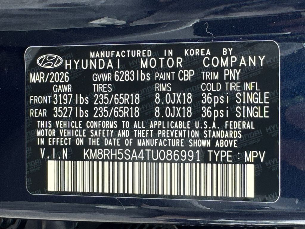 2026 Hyundai Palisade Hybrid Blue SEL Premium 7 Passenger