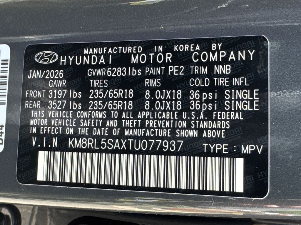 2026 Hyundai Palisade Hybrid Blue SEL 8 Passenger