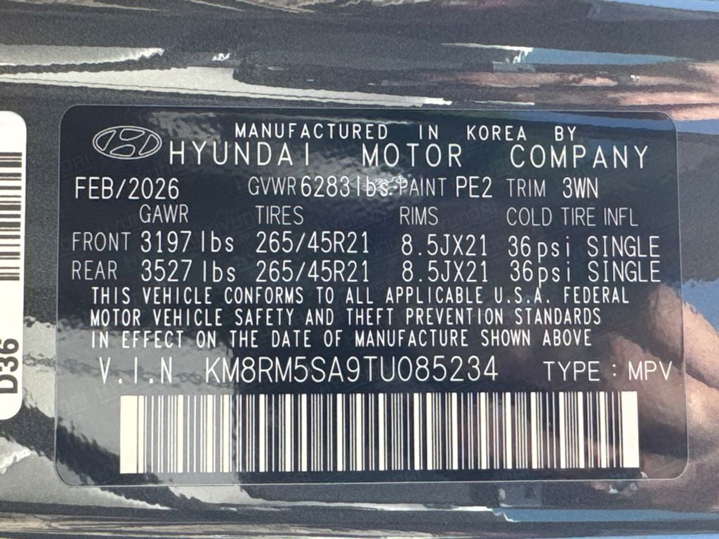 2026 Hyundai Palisade Hybrid Calligraphy