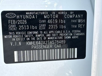 2026 Hyundai Sonata SEL Sport
