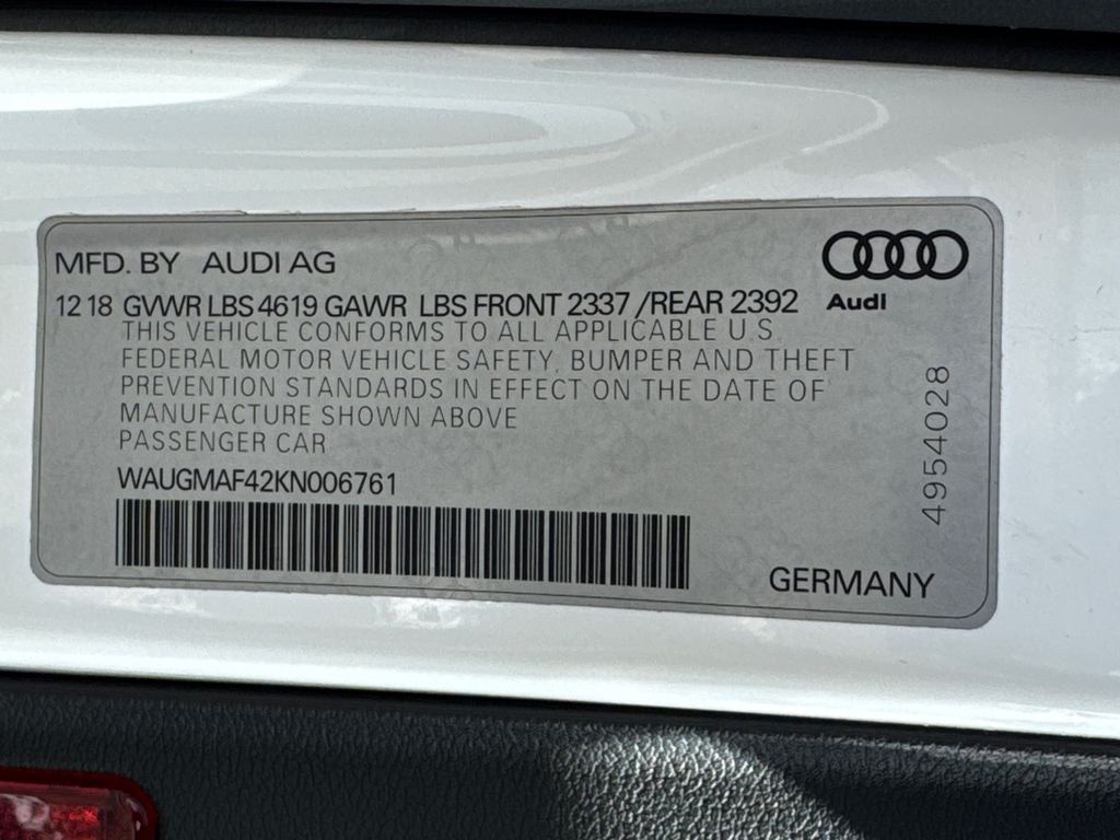 2019 Audi A4 2.0T Premium