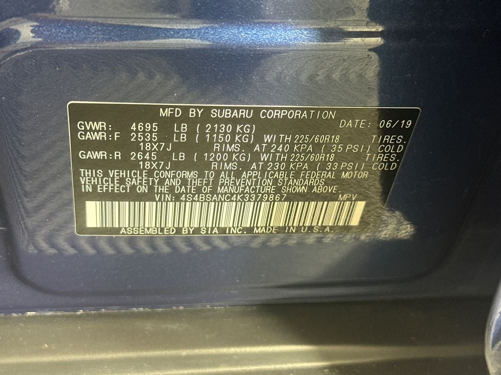 2019 Subaru Outback 2.5i Limited
