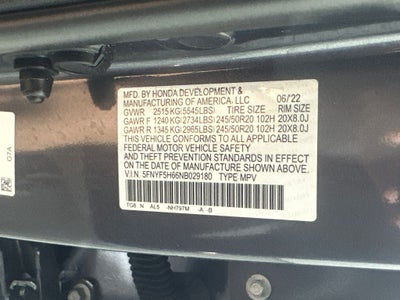 2022 Honda Pilot Touring 7 Passenger