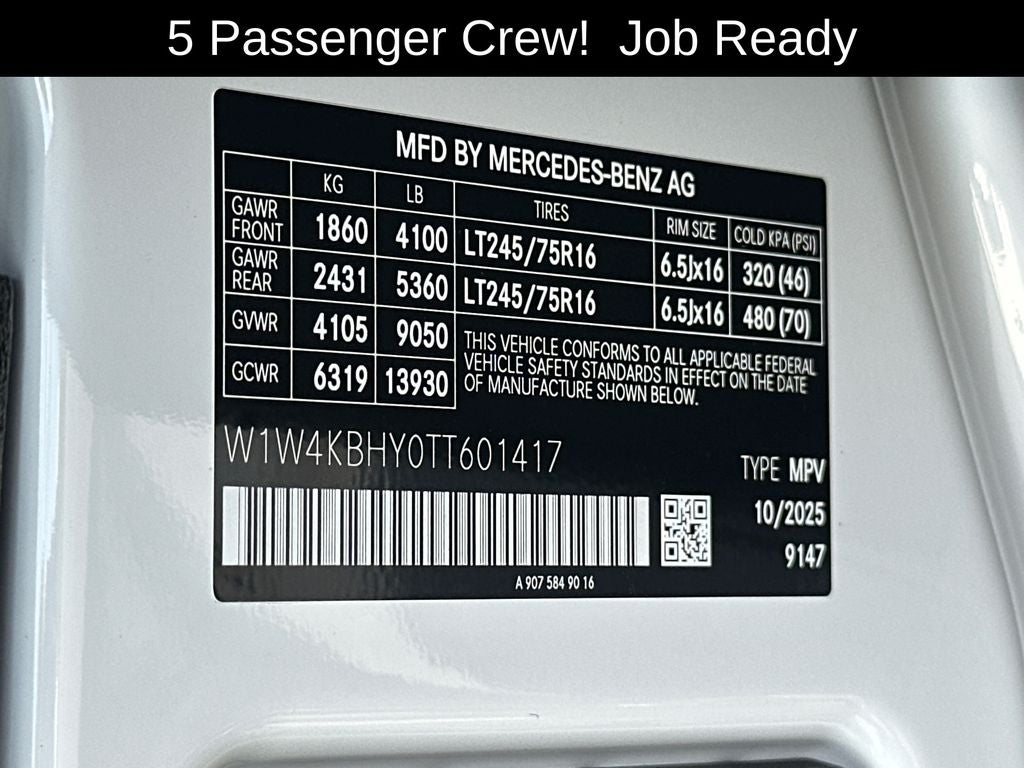 2026 Mercedes-Benz Sprinter 2500 Crew 144 WB