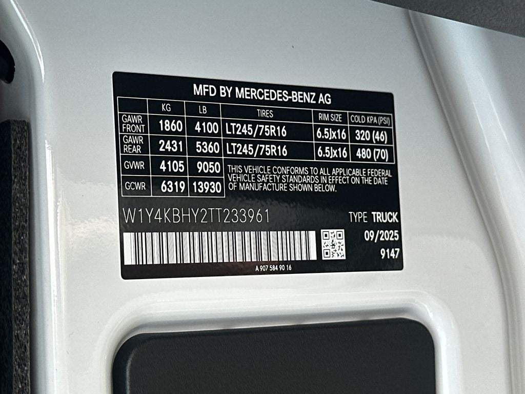 2026 Mercedes-Benz Sprinter 2500 Cargo 144 WB