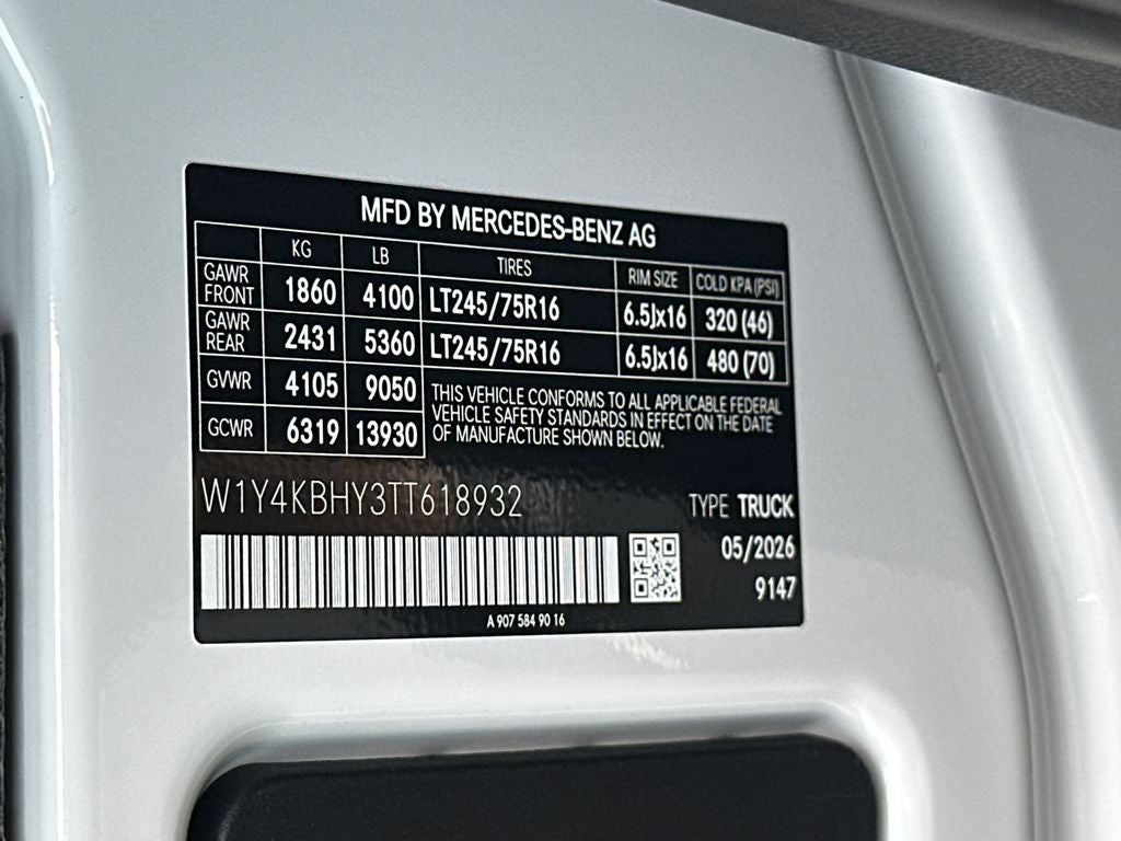 2026 Mercedes-Benz Sprinter 2500 Cargo 144 WB