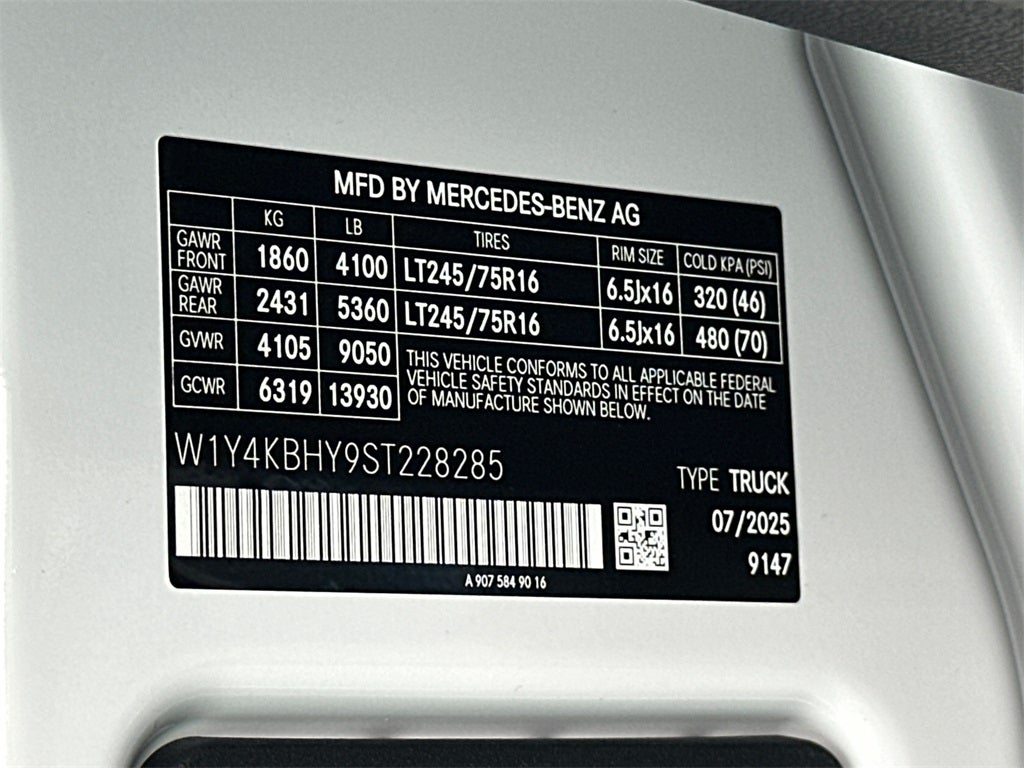 2025 Mercedes-Benz Sprinter 2500 Cargo 144 WB