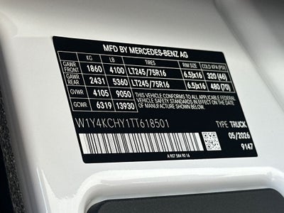2026 Mercedes-Benz Sprinter 2500 Cargo 170 WB High Roof