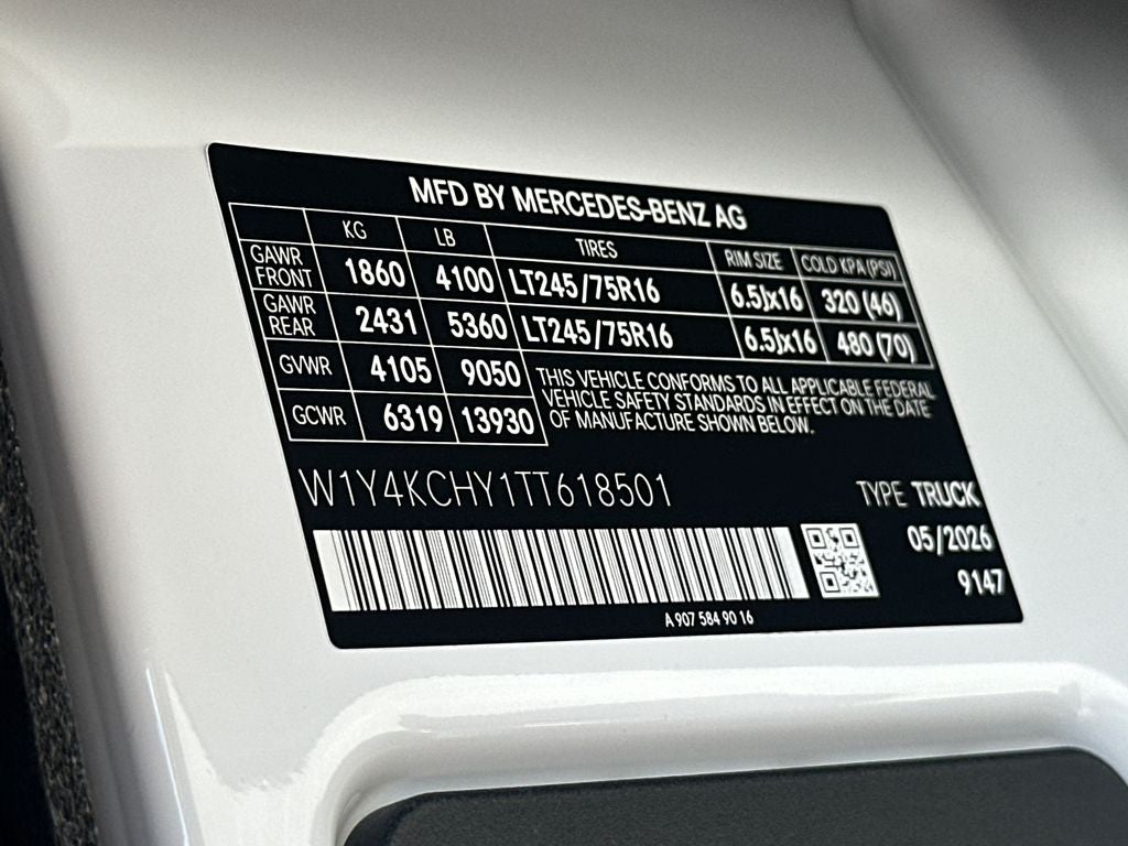 2026 Mercedes-Benz Sprinter 2500 Cargo 170 WB High Roof