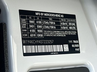 2025 Mercedes-Benz Sprinter 2500 Cargo 170 WB High Roof