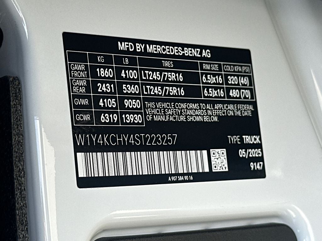 2025 Mercedes-Benz Sprinter 2500 Cargo 170 WB High Roof