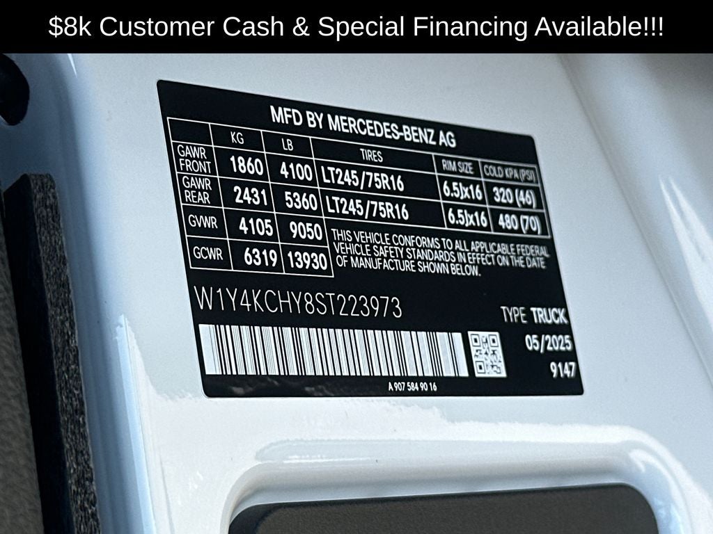 2025 Mercedes-Benz Sprinter 2500 Cargo 170 WB High Roof