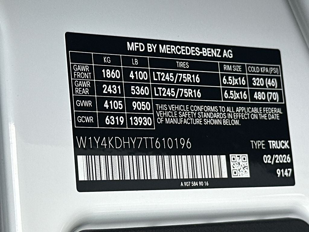 2026 Mercedes-Benz Sprinter 2500 Cargo 170 WB Extended