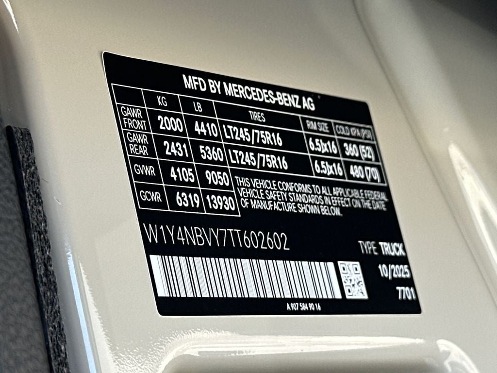 2026 Mercedes-Benz Sprinter 2500 Cargo 144 WB 4MATIC®