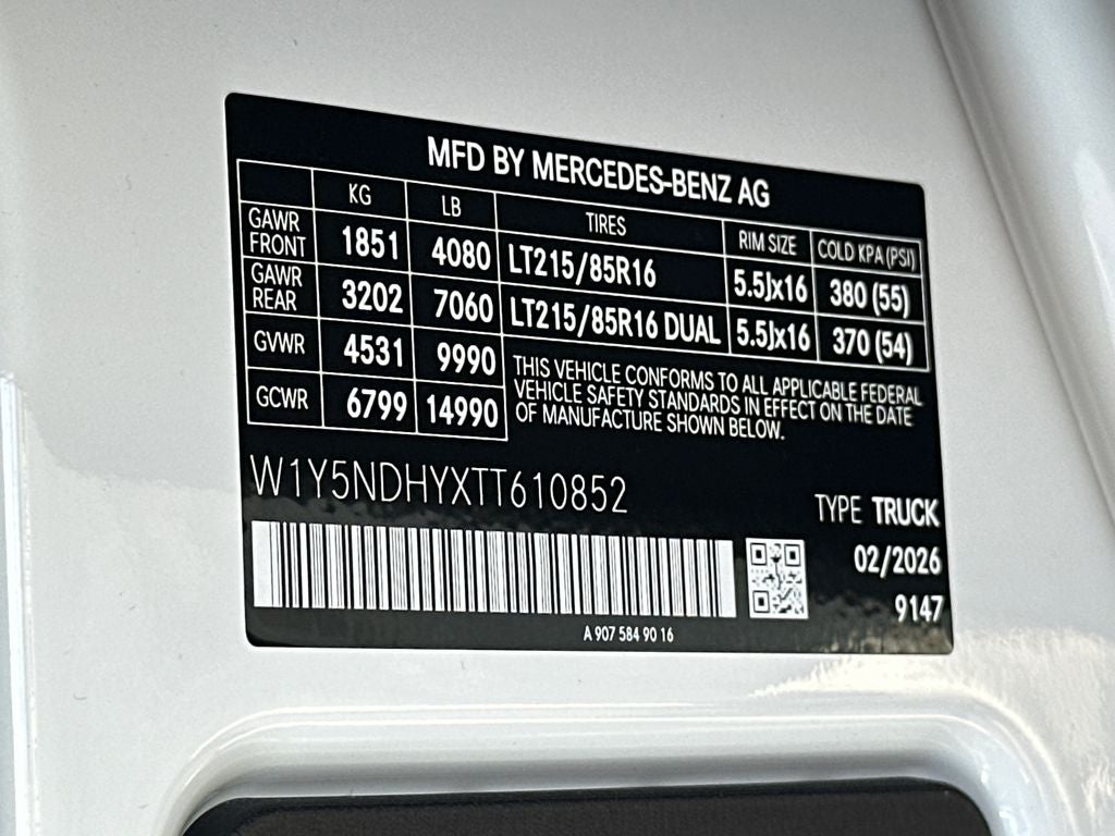 2026 Mercedes-Benz Sprinter 3500 Cargo 170 WB Extended