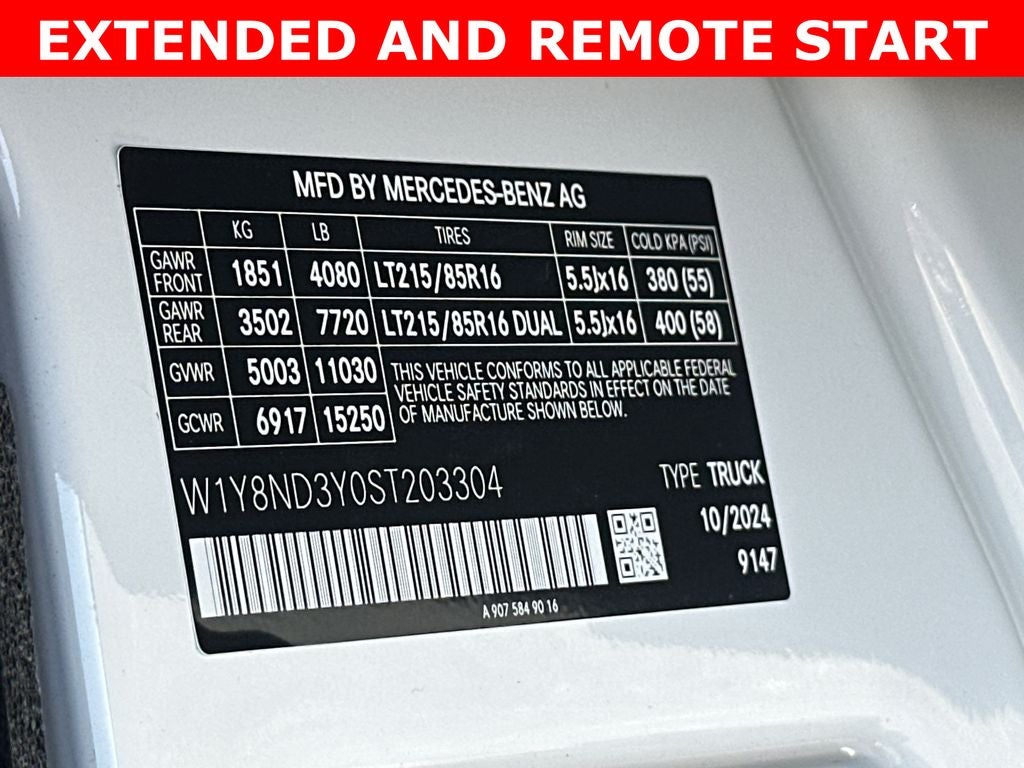 2025 Mercedes-Benz Sprinter 3500 Cargo 170 WB High Roof