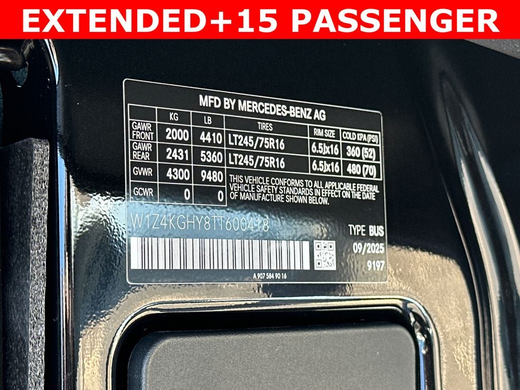 2026 Mercedes-Benz Sprinter 2500 Passenger 170 WB High Roof