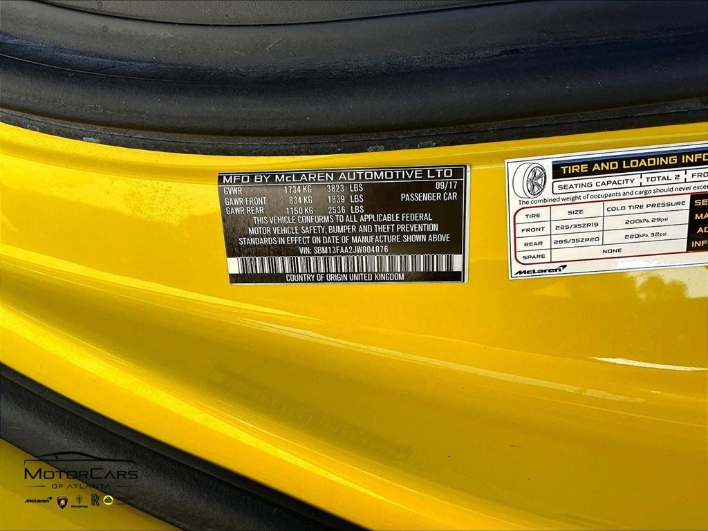 2018 McLaren 570S ...211K Original MSRP!!