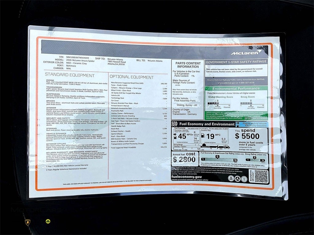 2026 McLaren Artura Spider