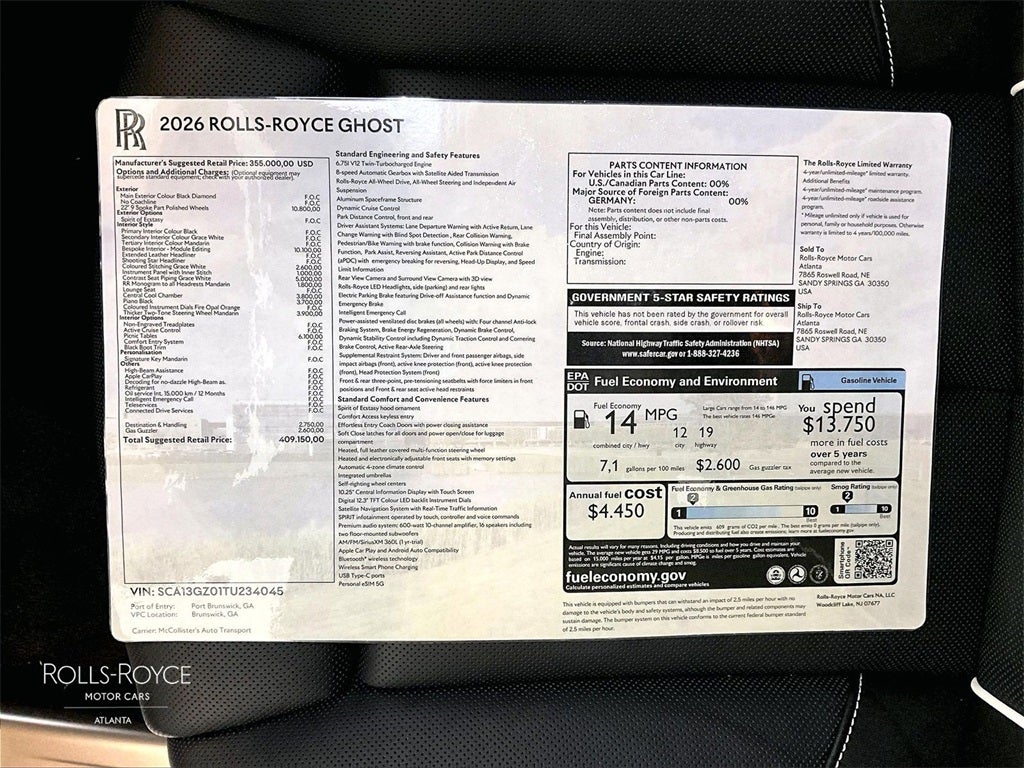 2026 Rolls-Royce Ghost Black Badge