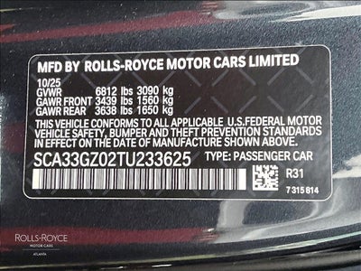 2026 Rolls-Royce Ghost Black Badge