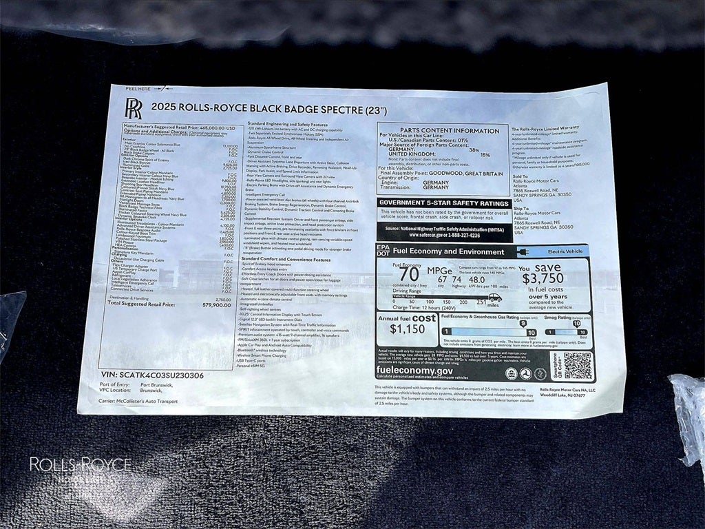 2025 Rolls-Royce Spectre Black Badge