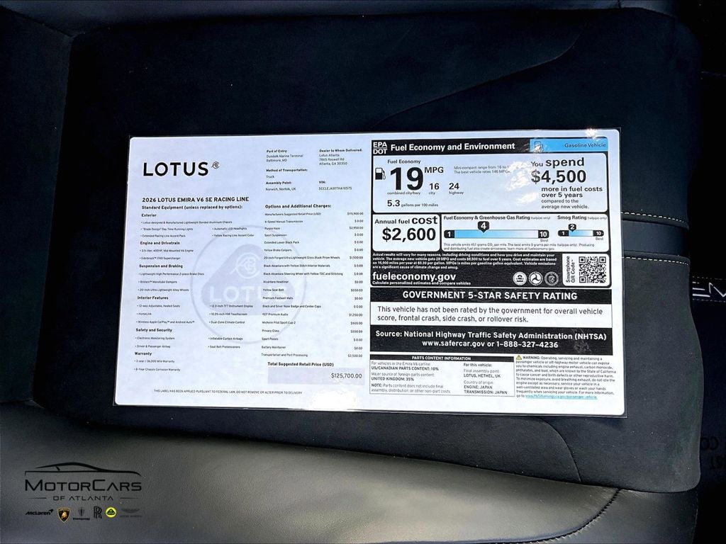 2026 Lotus Emira V6 SE Racing Line