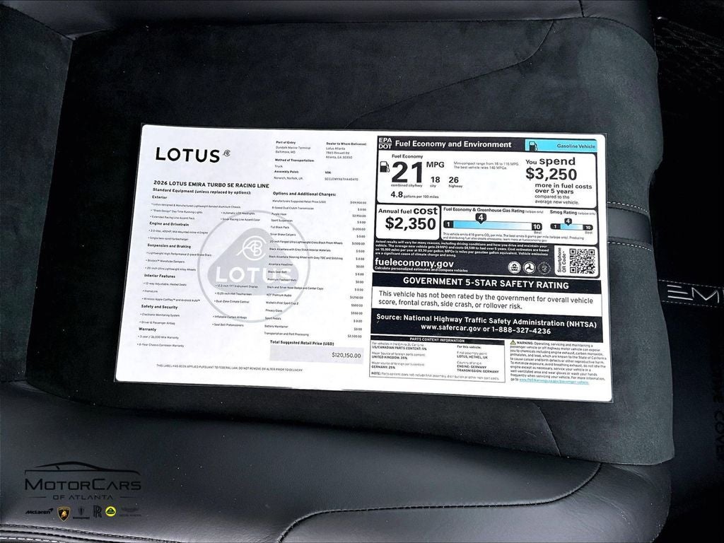 2026 Lotus Emira Turbo SE Racing Line
