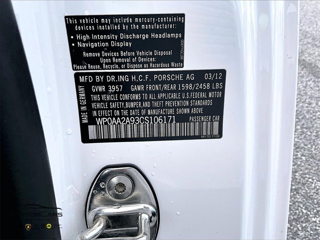 2012 Porsche 911 Carrera