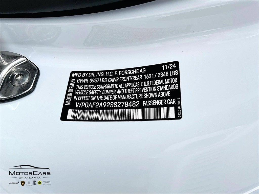 2025 Porsche 911 GT3 RS