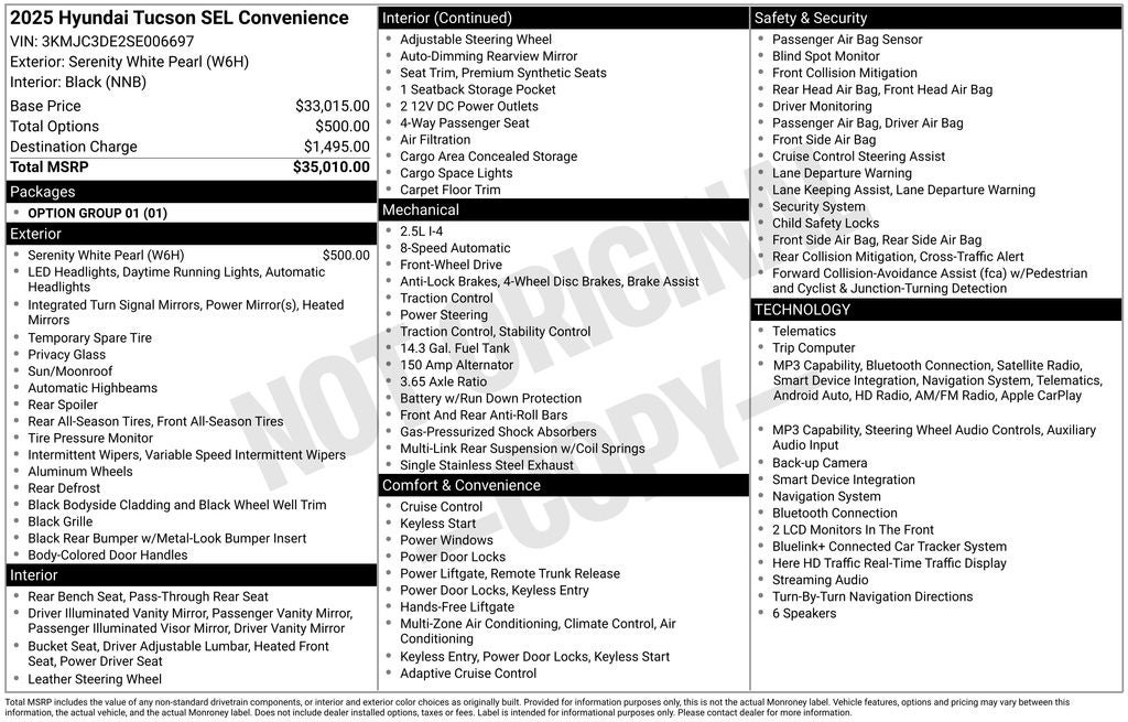 2025 Hyundai Tucson SEL Convenience