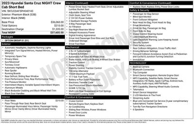 2023 Hyundai Santa Cruz NIGHT