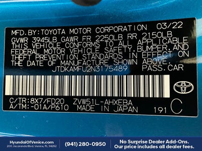2022 Toyota Prius LE