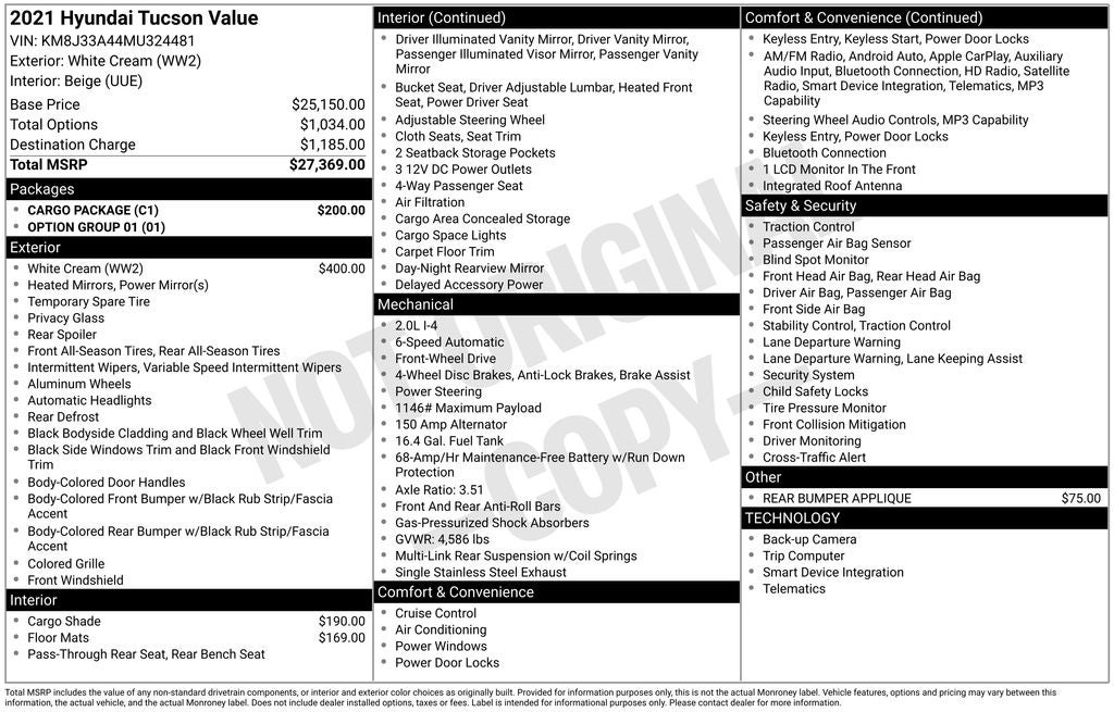 2021 Hyundai Tucson Value
