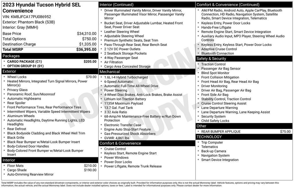 2023 Hyundai Tucson Hybrid SEL Convenience