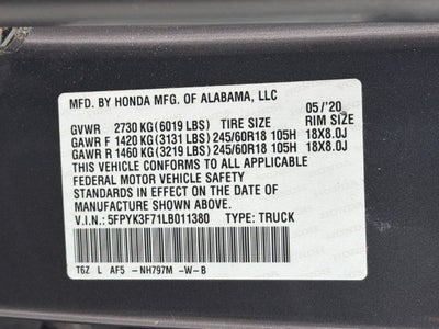 2020 Honda Ridgeline RTL-E
