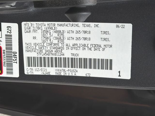 2022 Toyota Tundra SR5