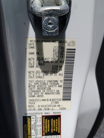 2022 Nissan Frontier SV