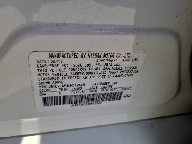 2019 INFINITI Q50 3.0t Signature Edition