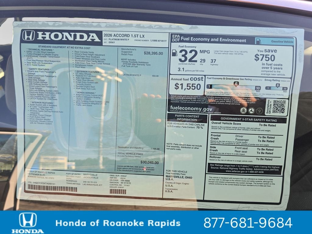 2026 Honda Accord LX