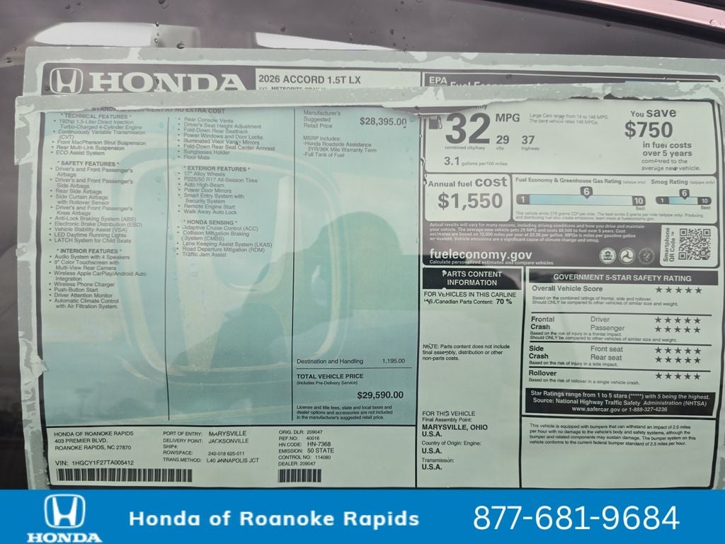 2026 Honda Accord LX