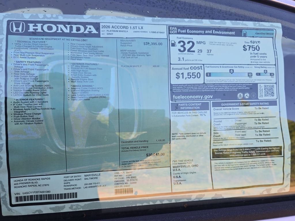 2026 Honda Accord LX