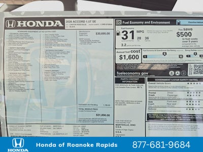 2026 Honda Accord SE