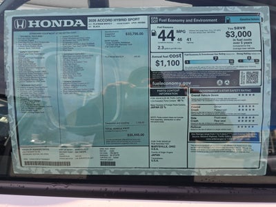 2026 Honda Accord Hybrid Sport