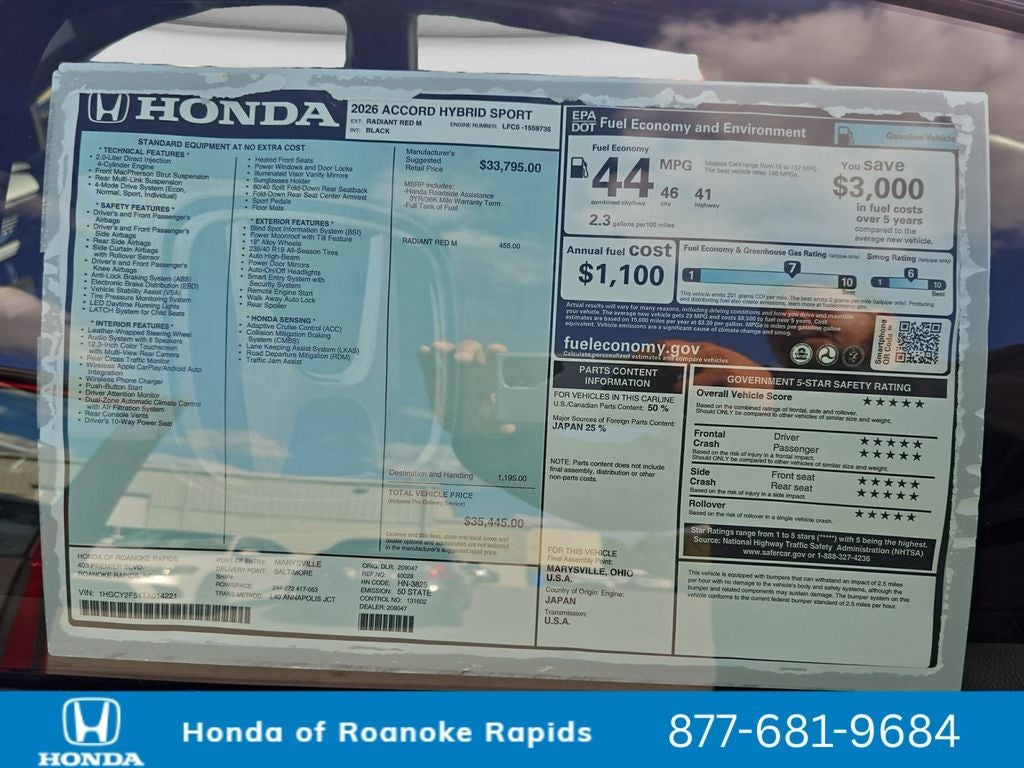 2026 Honda Accord Hybrid Sport
